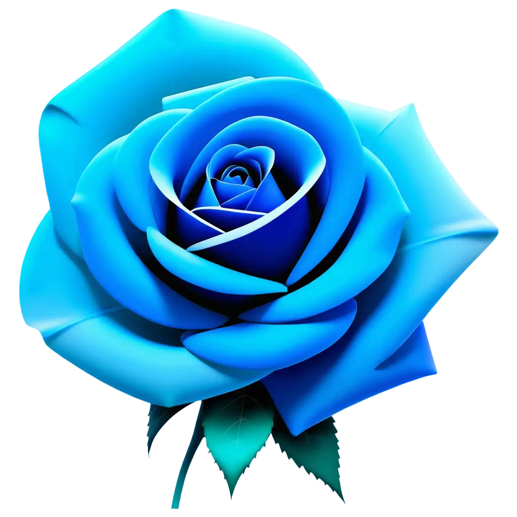 Vibrant-Blue-Gradient-Rose-PNG-Captivating-Digital-Floral-Art-for-Websites-Social-Media-and-Designs