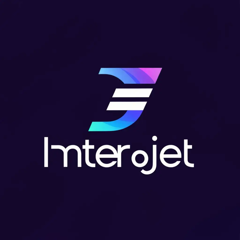 a logo design,with the text "INTERJET", main symbol:Related to Internet technology.,Moderate,be used in Internet industry,clear background