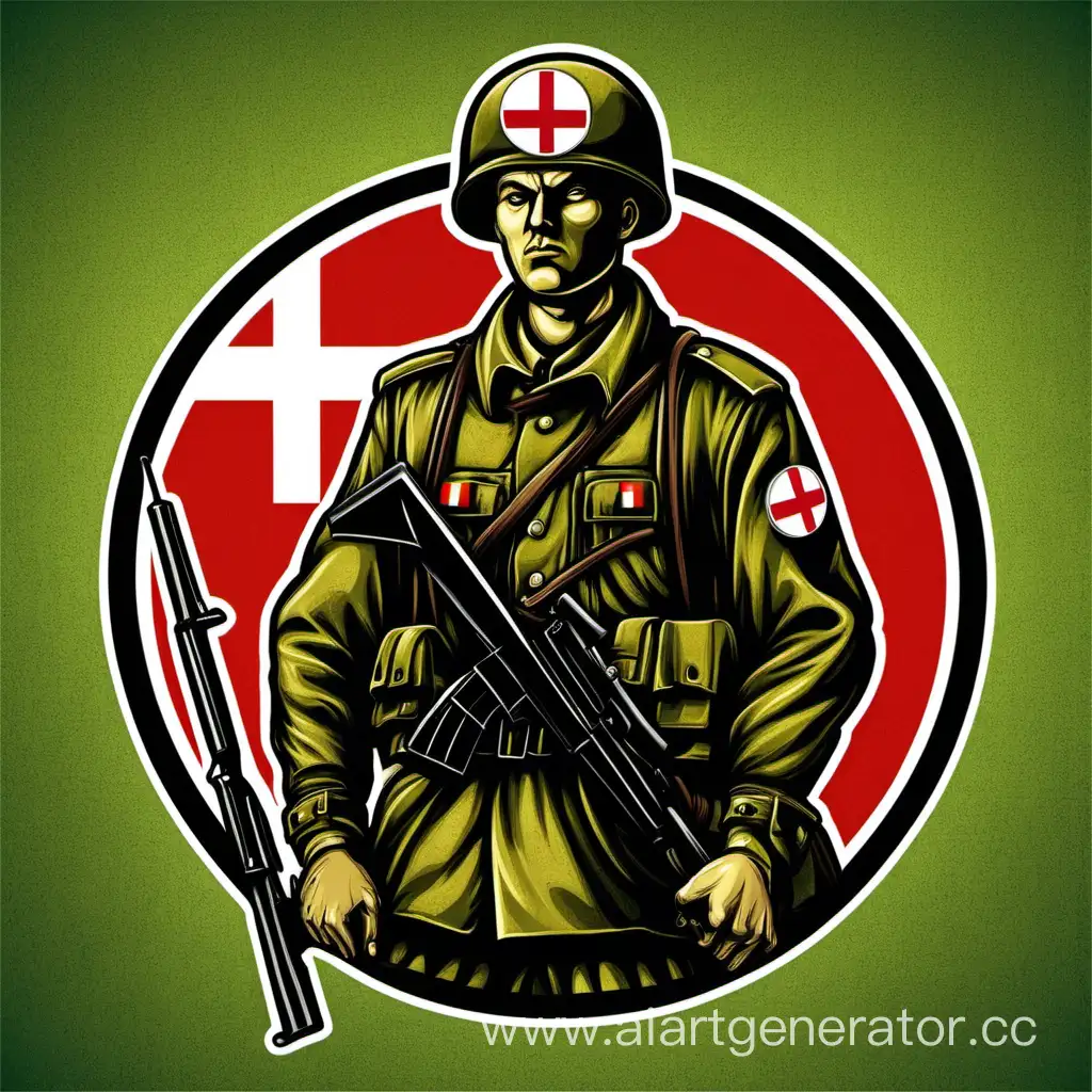 anti nazism logo with lithuanian soldier outfit
