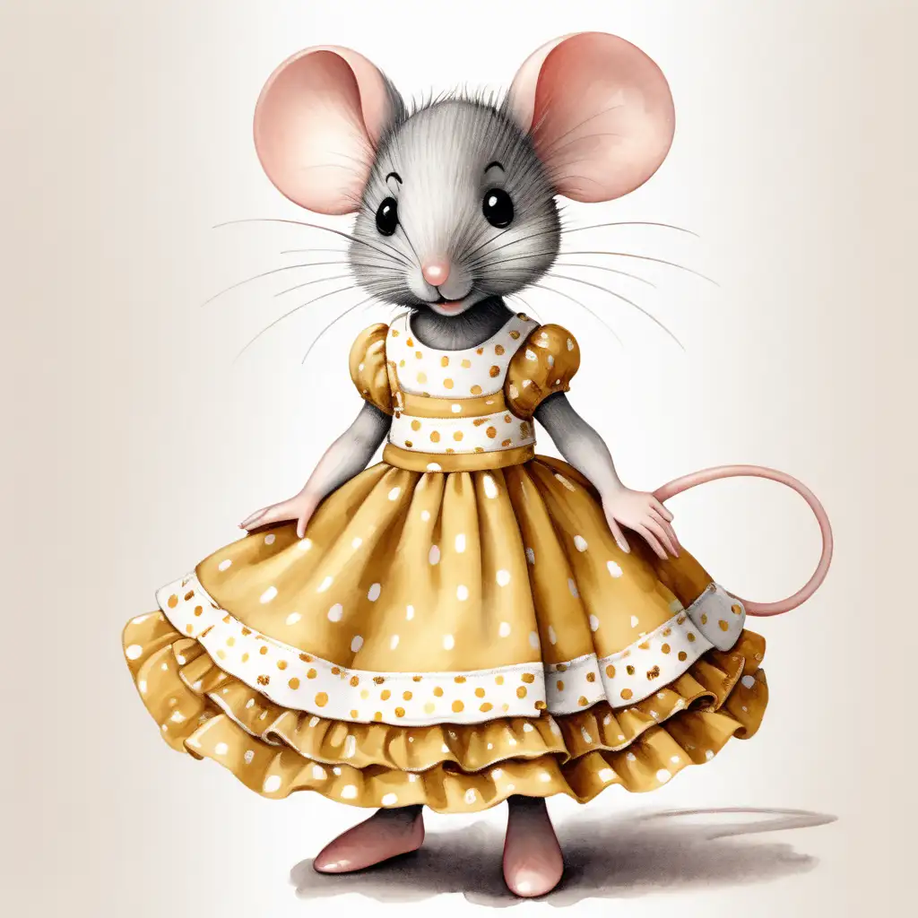 petite girl mouse in a dress