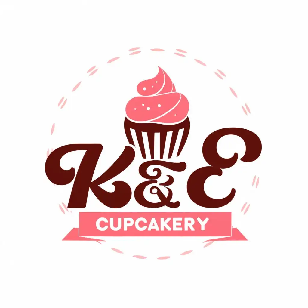 LOGO-Design-For-K-E-Cupcakery-Elegant-Cupcake-Emblem-for-Restaurant-Branding