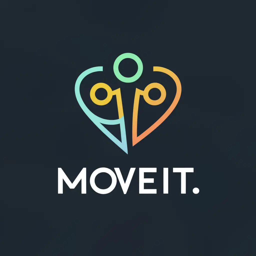 a logo design,with the text "MoveIt!", main symbol:dumbbell,heart,health,gym,well being,Moderate,be used in Sports Fitness industry,clear background