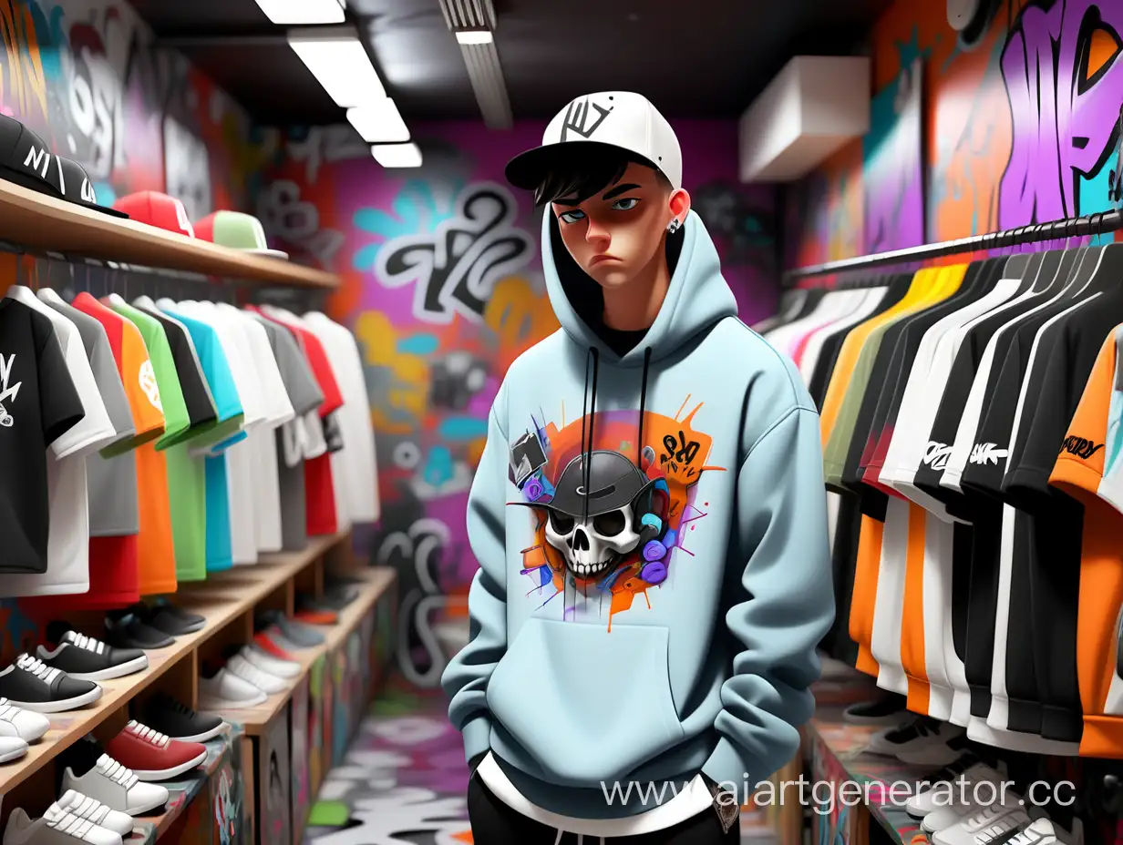 Streetwear clothes in graffiti shop Gaze Catcher
