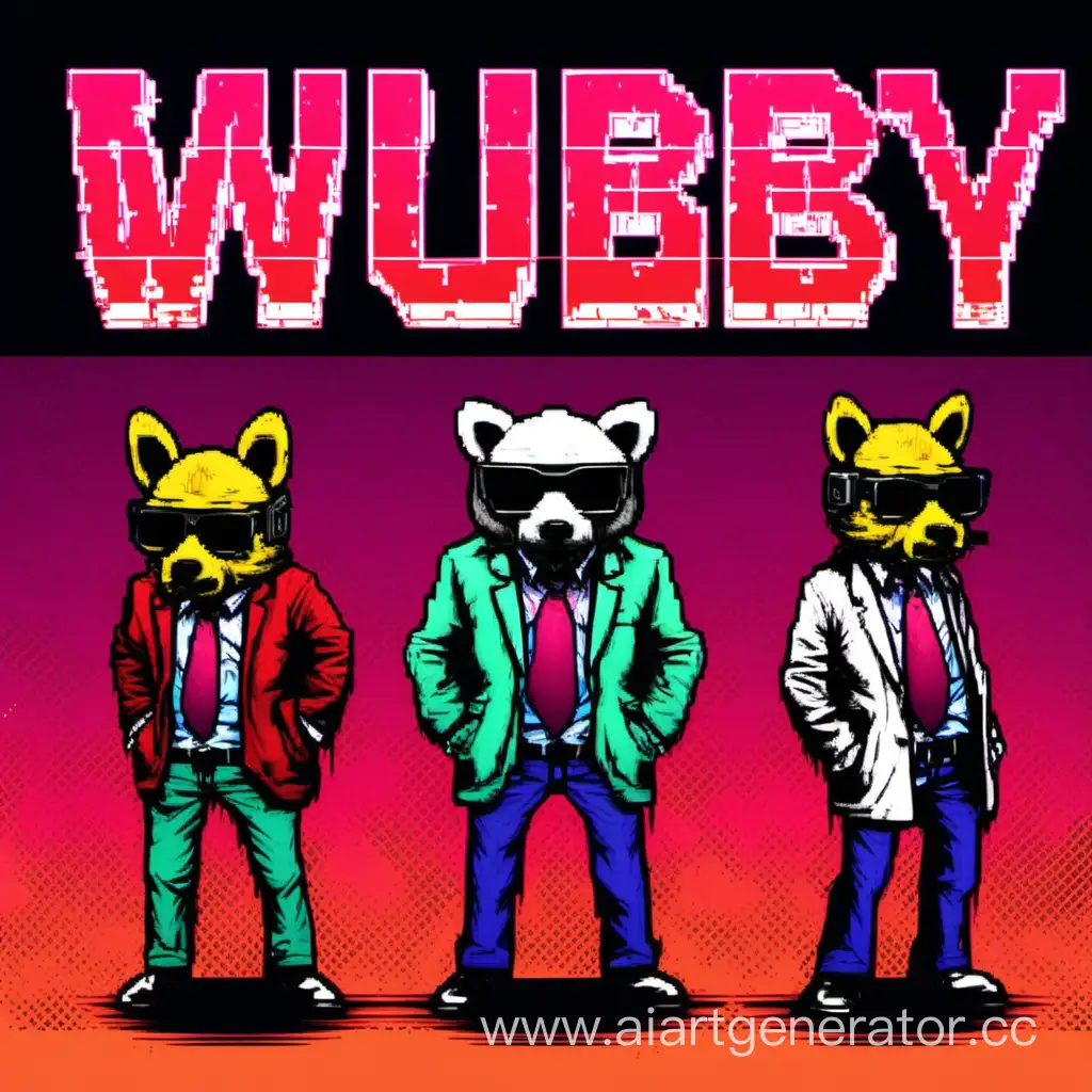 Word WUBBY in Hotline Miami Style