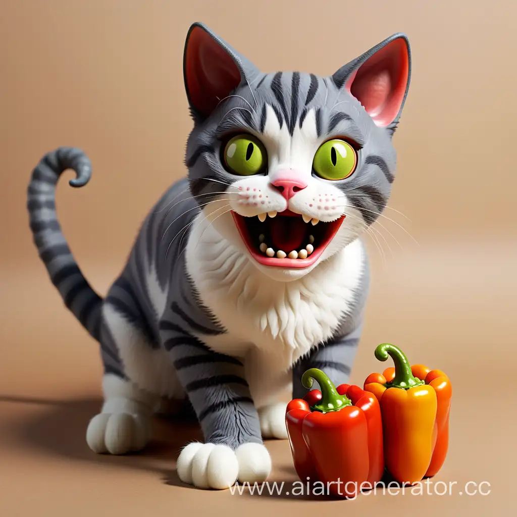 Playful-Tabby-Cat-with-a-Pepper-Toy