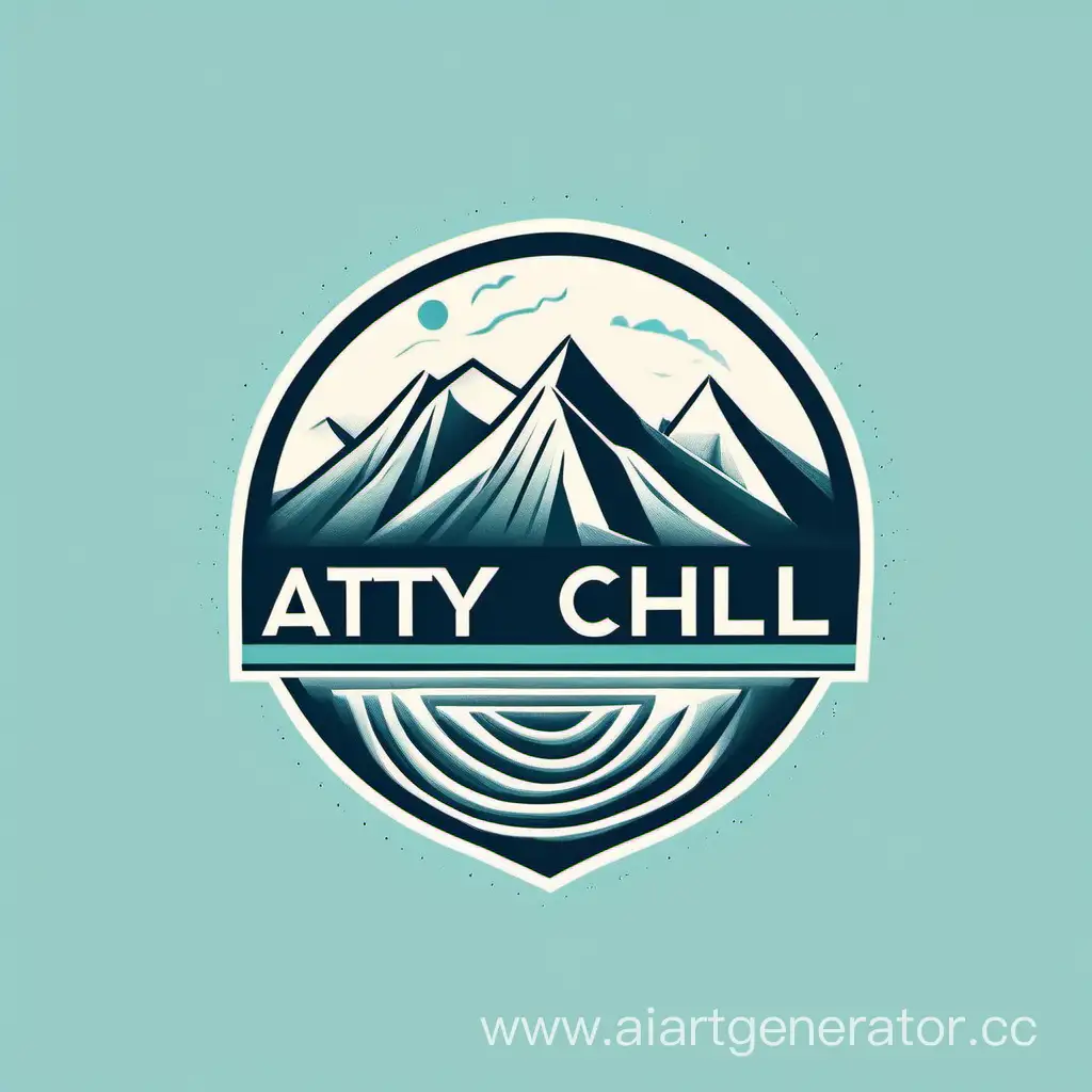 Логотип для турфирмы с авторскими молодежными турами по Алтаю, название Altay Chill. На изображении горы, реки, люди, минимализм. Стиль геометрический, минимализм 