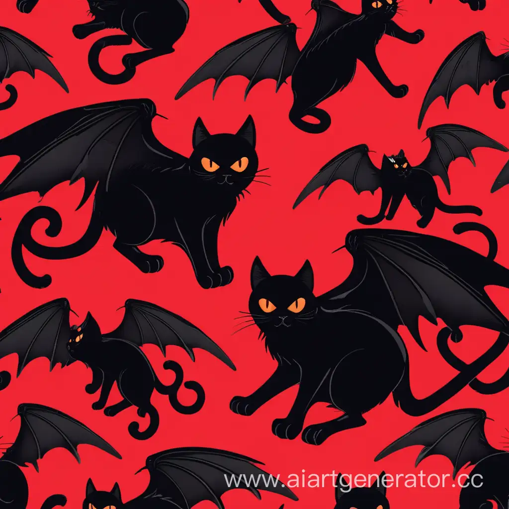 Mystical-Black-Cat-with-Wings-in-Crimson-Abyss