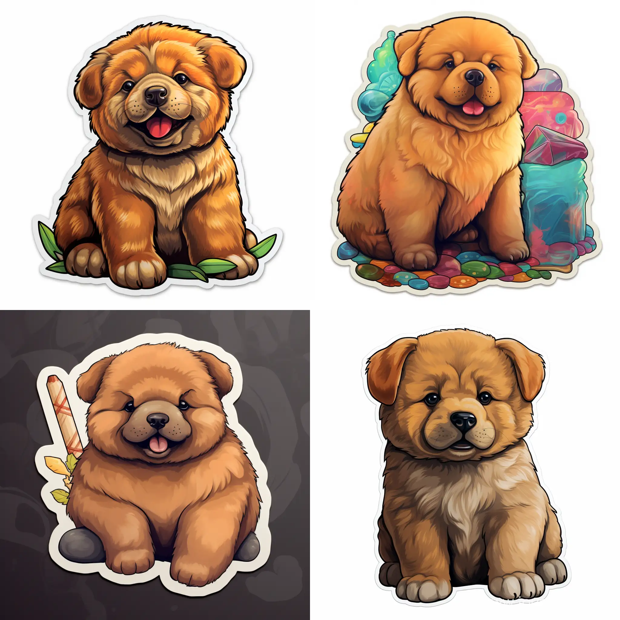 Adorable-Chow-Chow-Stickers-for-Puppy-Enthusiasts
