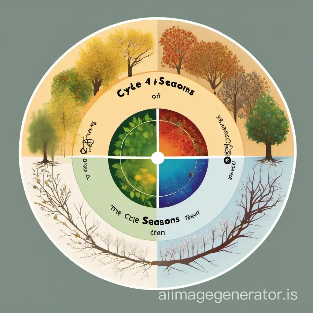 a circle that shows the cicle of the 4 seasons