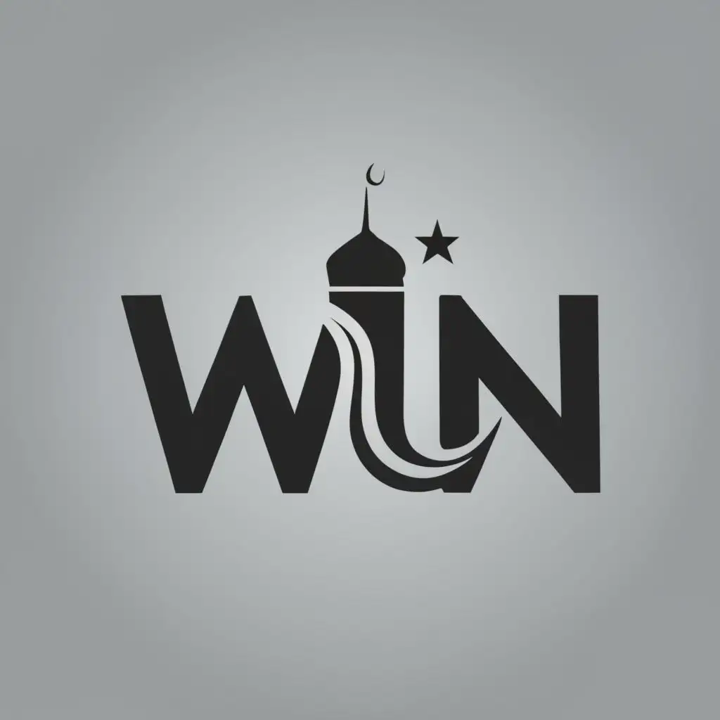 logo, WN, with the text "World Islamic Network", typography, be used in Religious industry