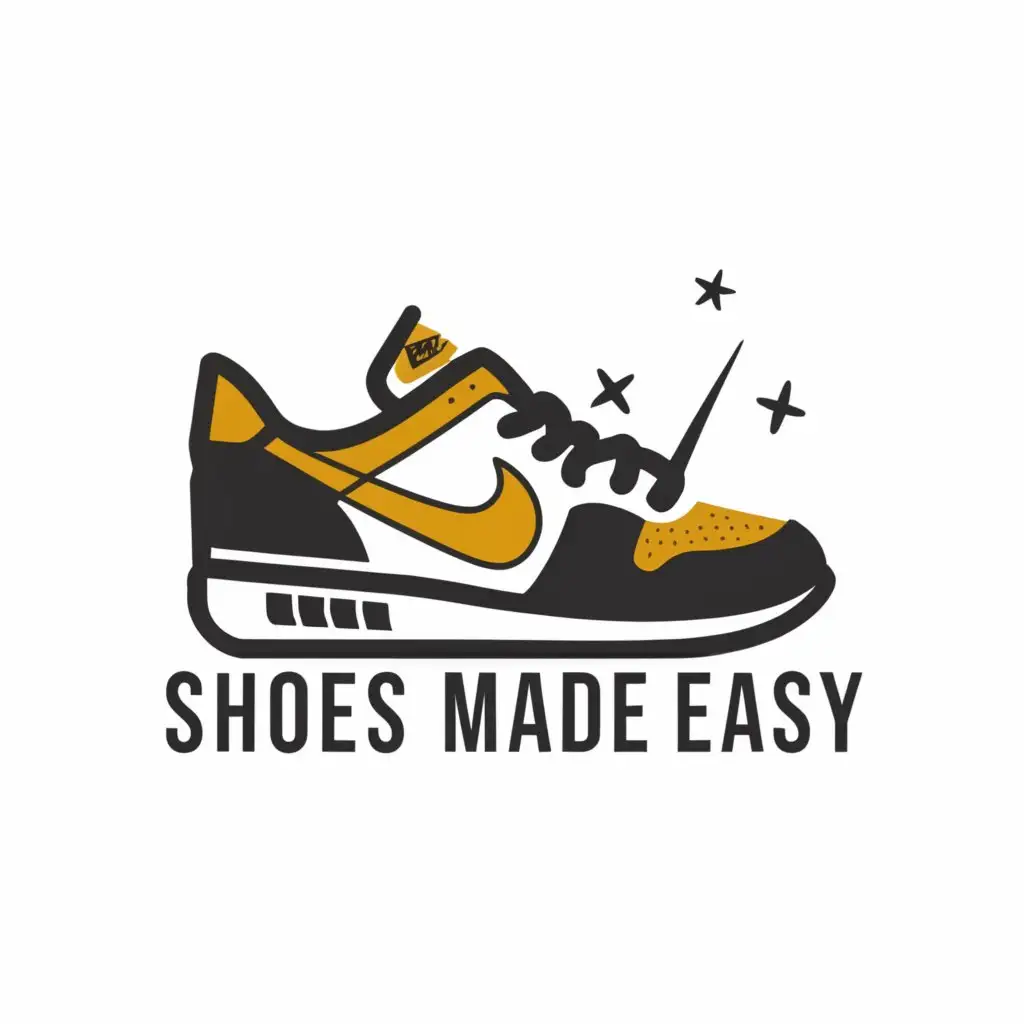 a logo design,with the text "Shoes Made Easy", main symbol:A Nike shoe,Moderate,clear background
