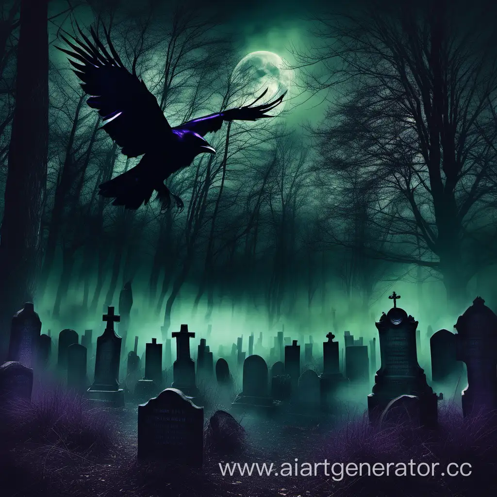 Ethereal-Night-Mysterious-Gothic-Forest-with-Ravens-and-Ghostly-Shadows