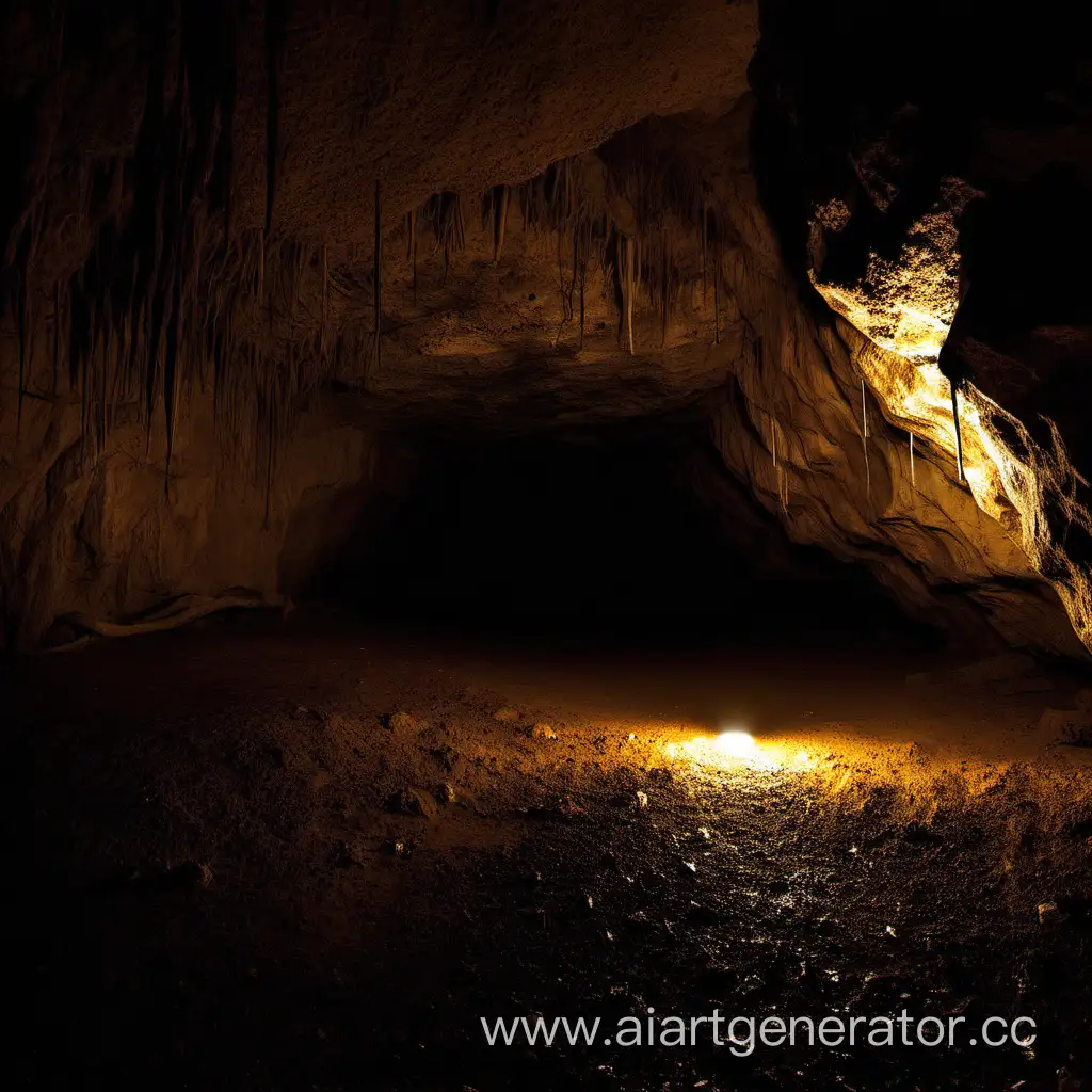 Underground Lights, in a cave, in the dark, scary