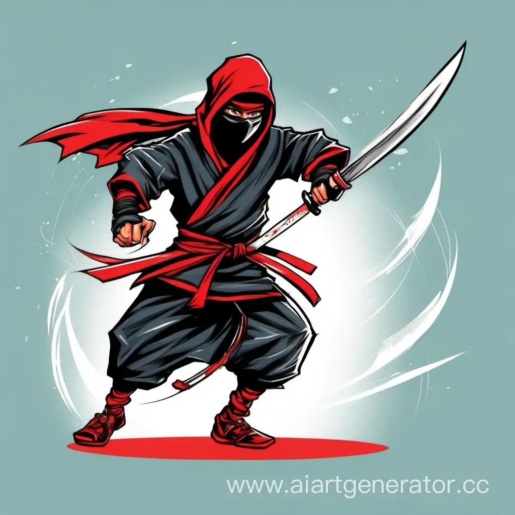 Stealthy-Ninja-with-Spinning-Blade-Mysterious-Figure-in-Red-Belt-and-Headband