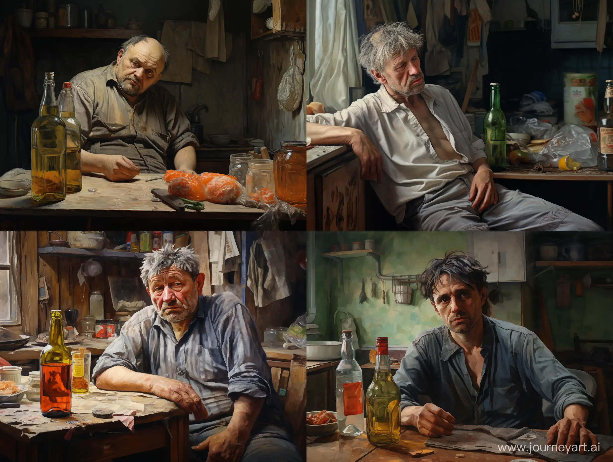 MiddleAged-Russian-Man-in-Distressed-Setting-Drinking-Alcohol