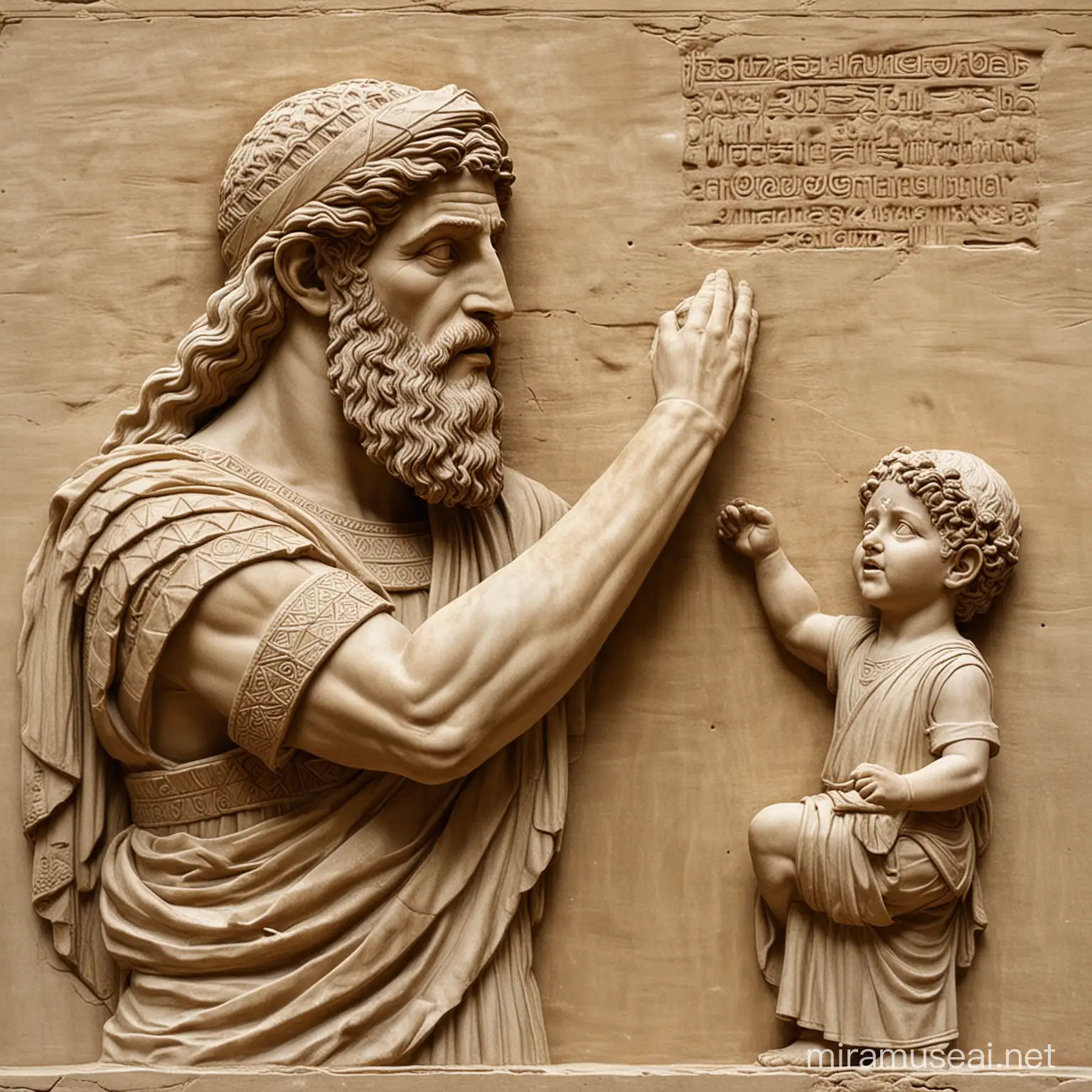 Babylonian A powerful Roman men hand holding a small, terrified child's hand.