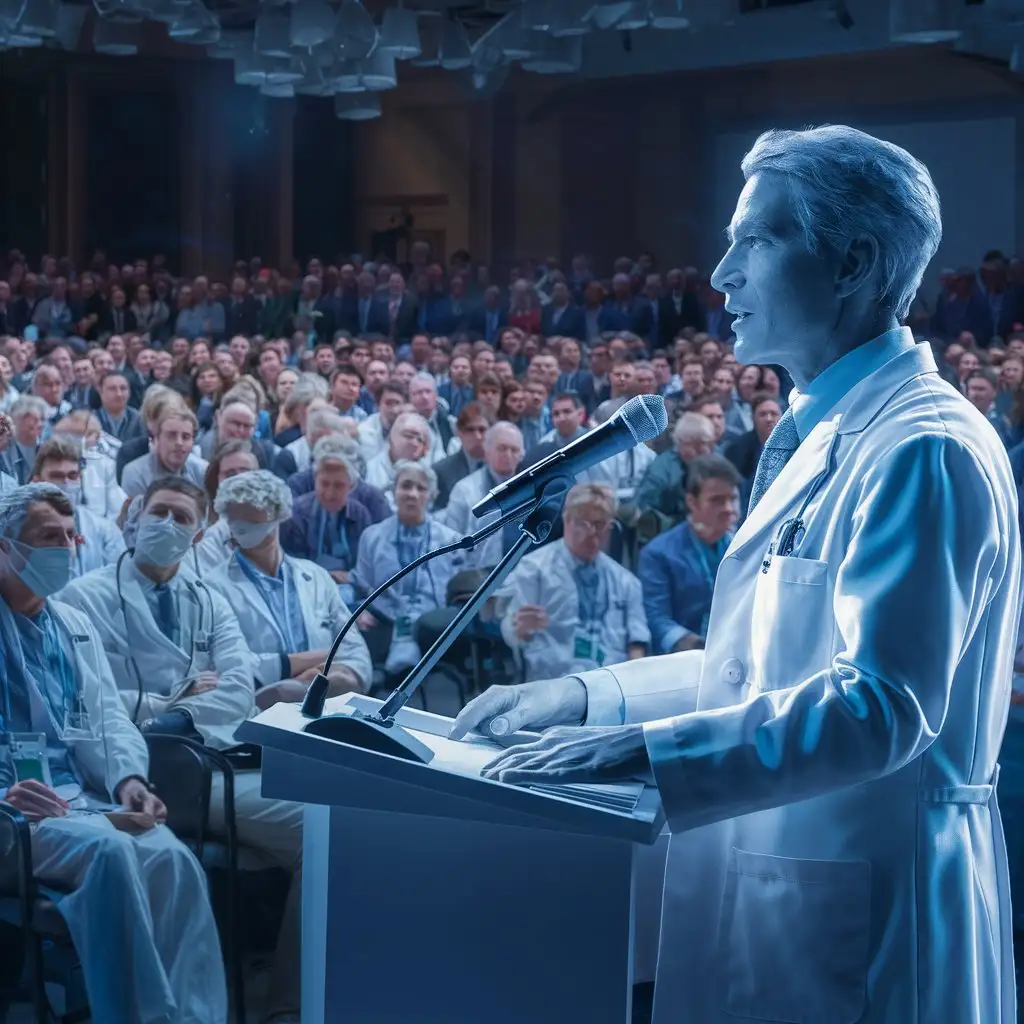 Medical-Conference-Doctor-Addressing-Audience-in-Lab-Coat
