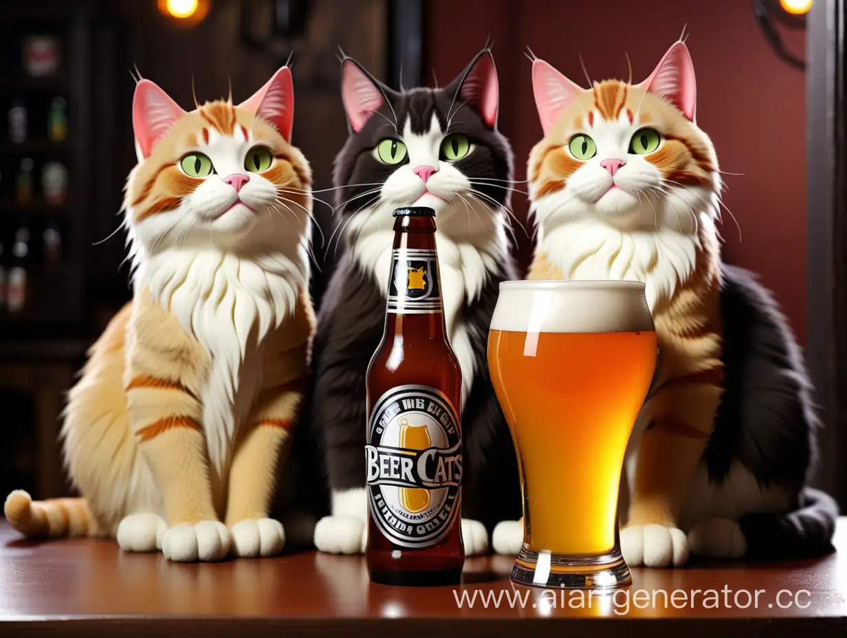 Playful-Cats-Enjoying-a-Relaxing-Beer-Time
