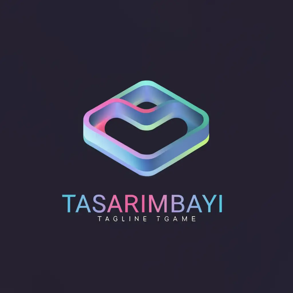 LOGO-Design-for-TasarimBayi-Ice-Blue-3D-Model-with-Creative-Generative-Angle-for-Retail-Industry