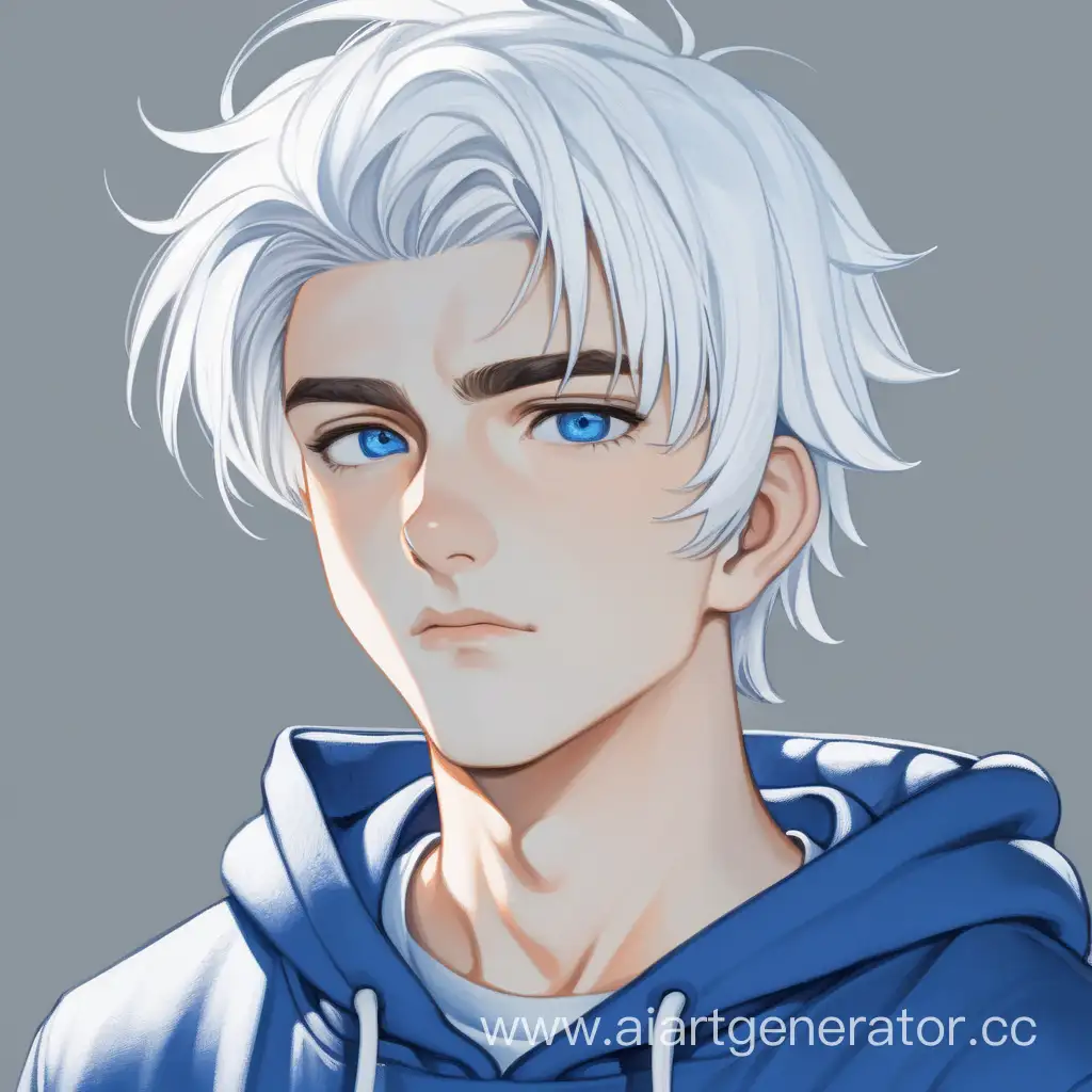 Young-Man-with-White-Hair-and-Blue-Hoodie-in-Casual-Attire