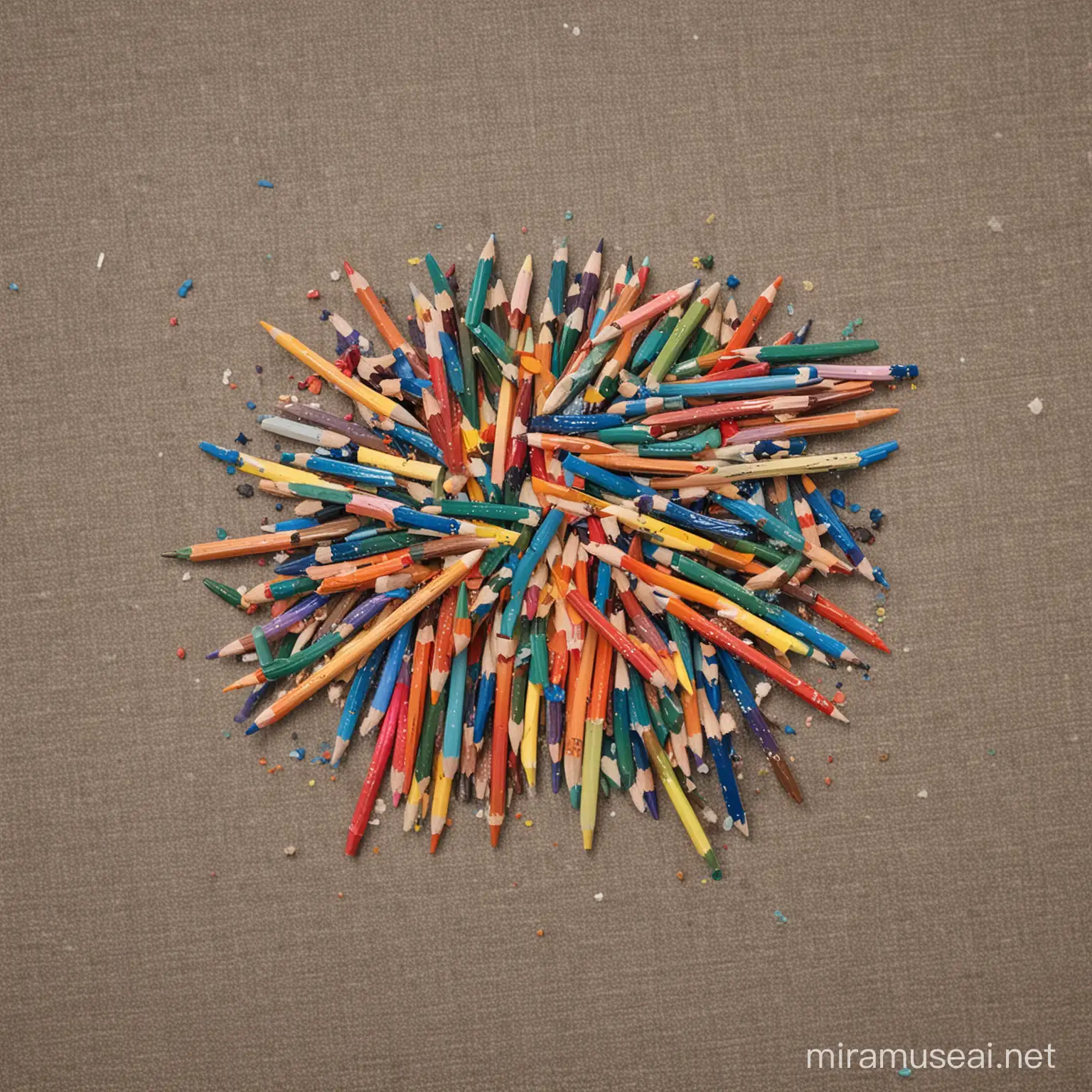 Vibrant Colored Pencils Scattered on a Seat