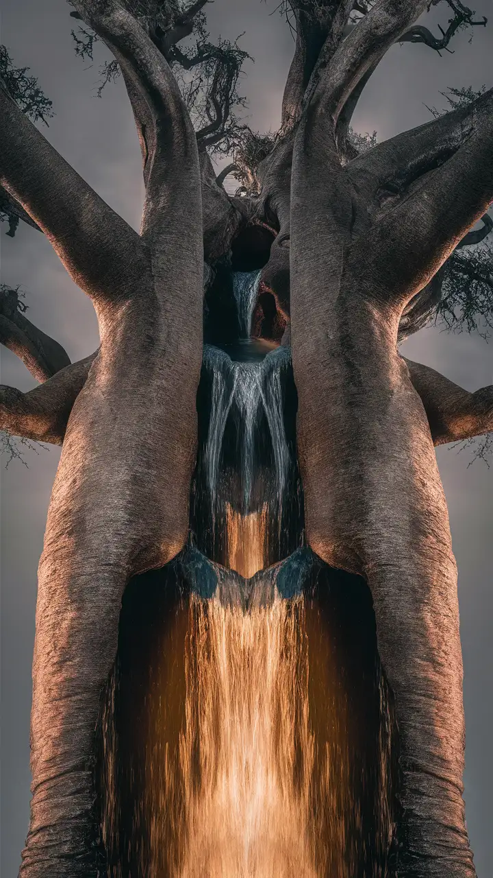 Water inside boabab tree 