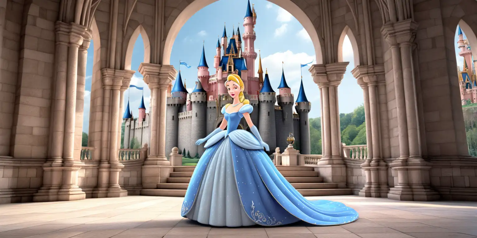 Make 3d model of Cinderella in the castle