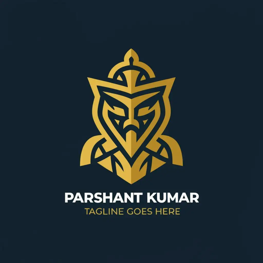 a logo design,with the text "Parshant Kumar", main symbol:warrior,castle