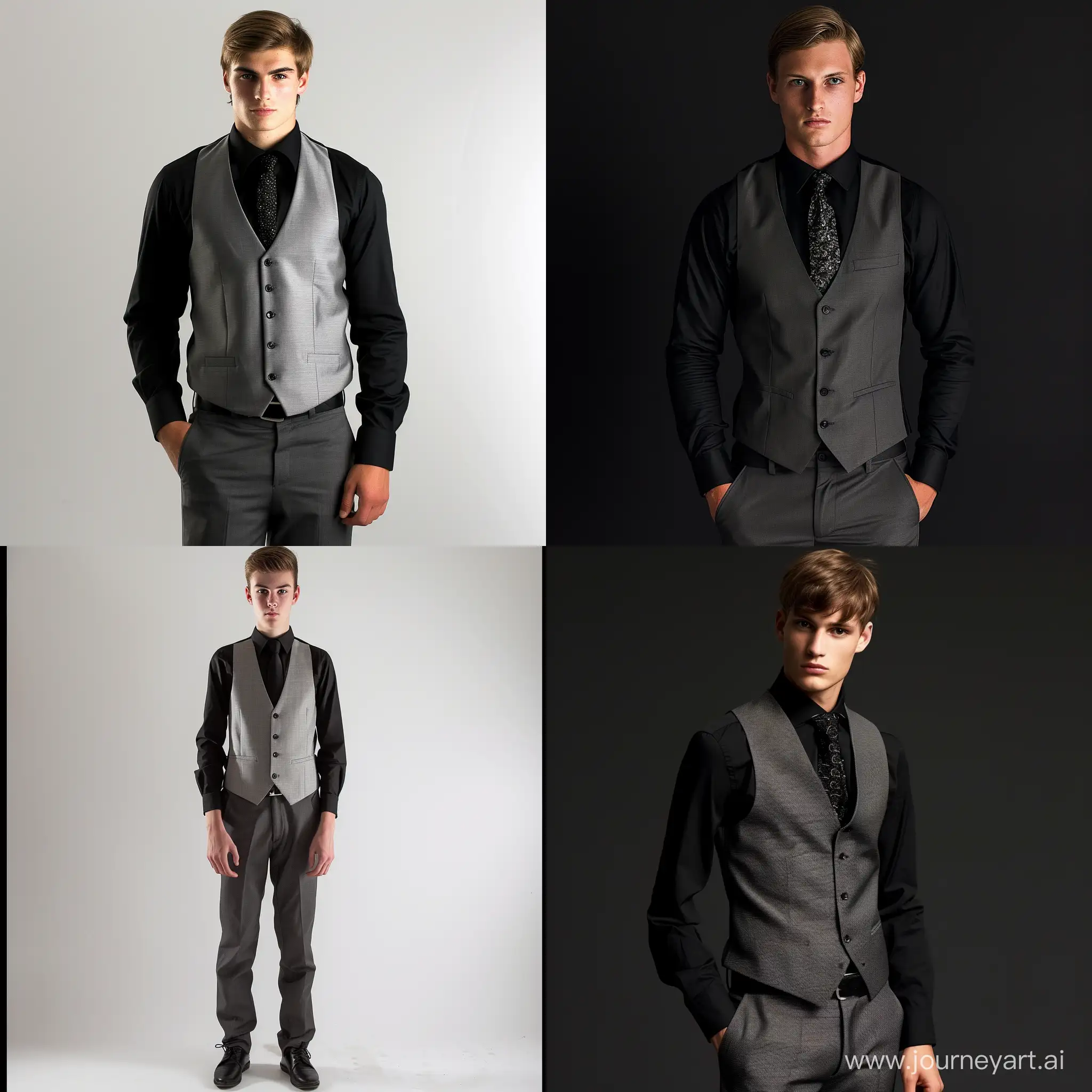 Stylish-24YearOld-in-Gray-Vest-and-Black-Attire-Urban-Elegance