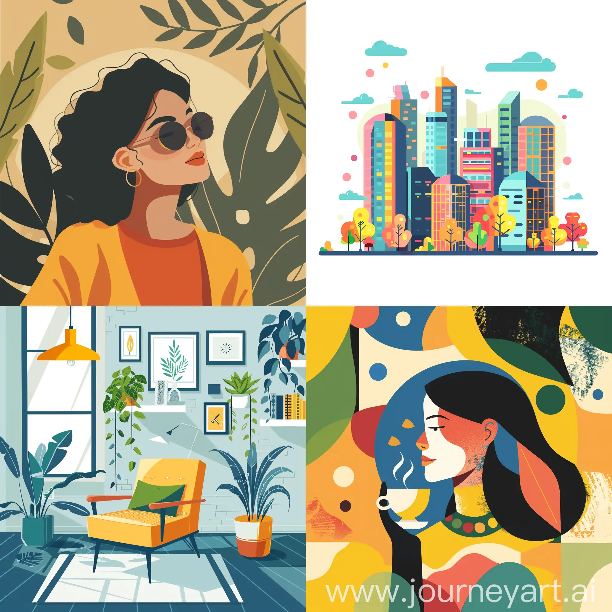 trendy flat illustration