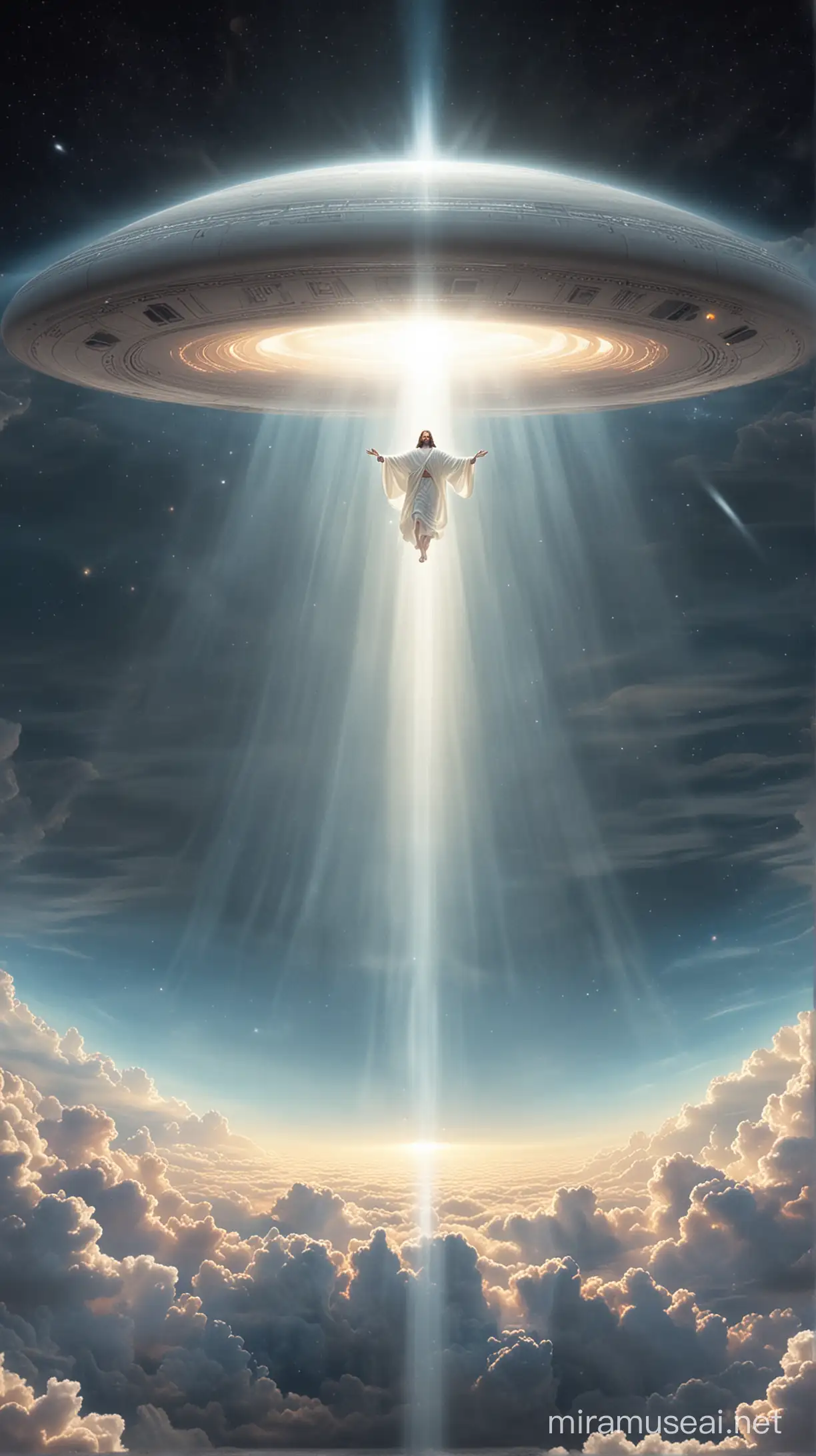 Divine Encounter Jesus Christ within a UFO