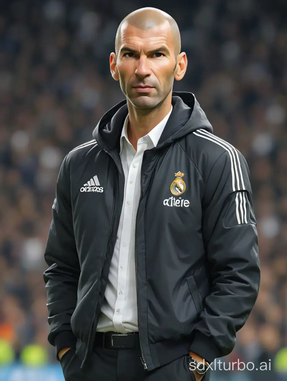 caricature masterpiece of Zinedine Zidane wearing a Jas Non Formal.