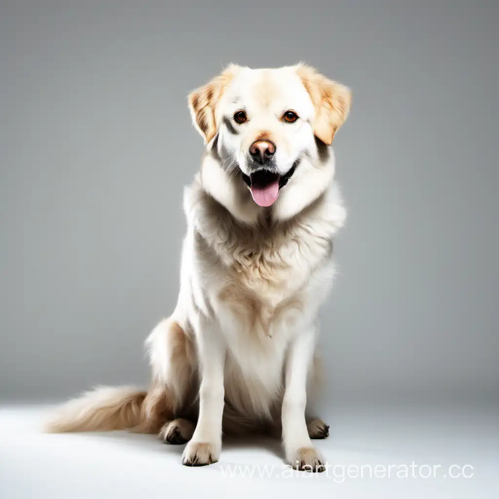 Bright-White-Background-with-Playful-Dog