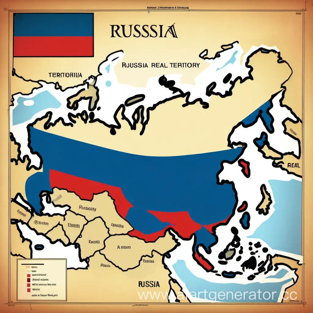 Unique-Oversized-Map-of-Russia-with-Prominent-Flag