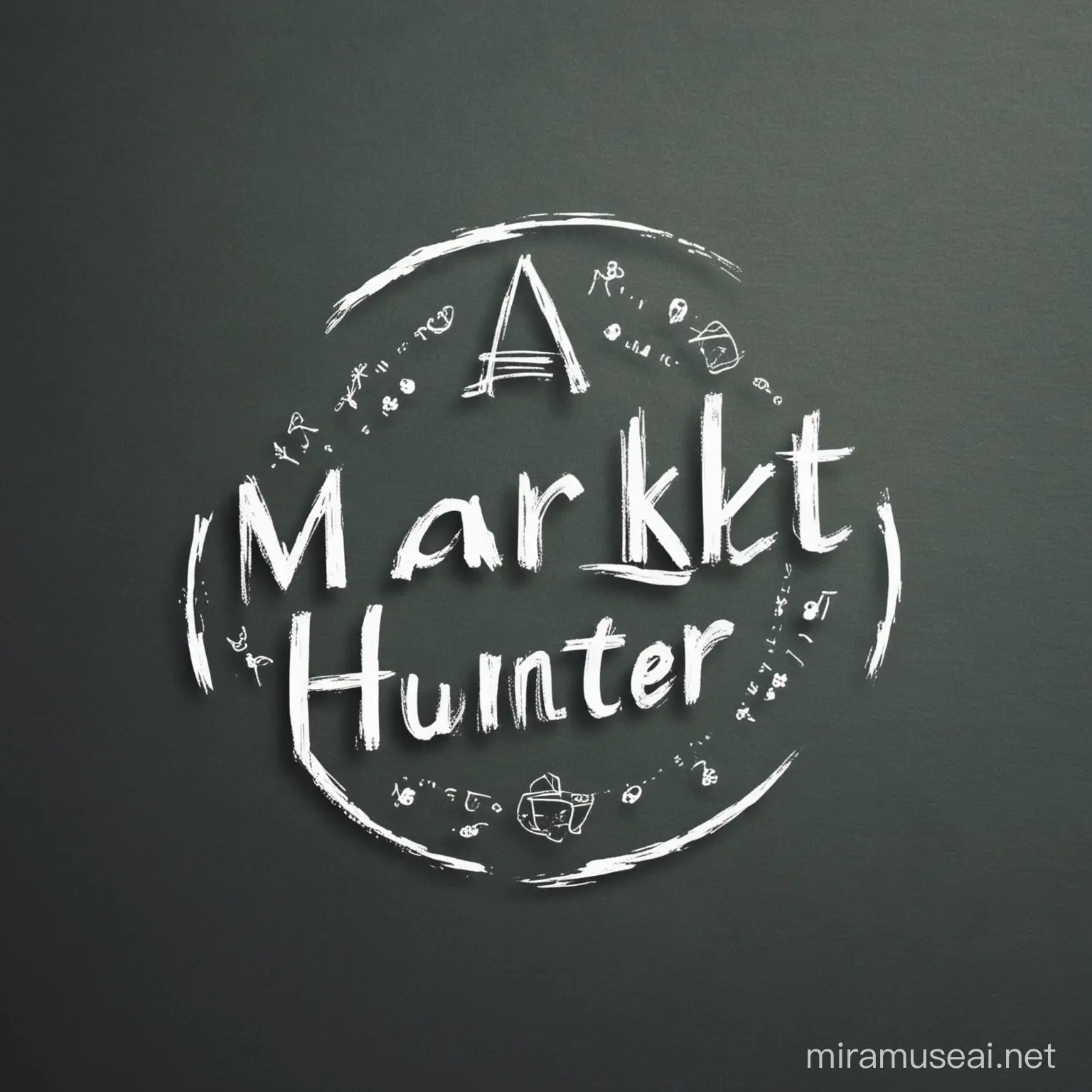 A written logo with the word: "Market Hunter" . representing the financial markets