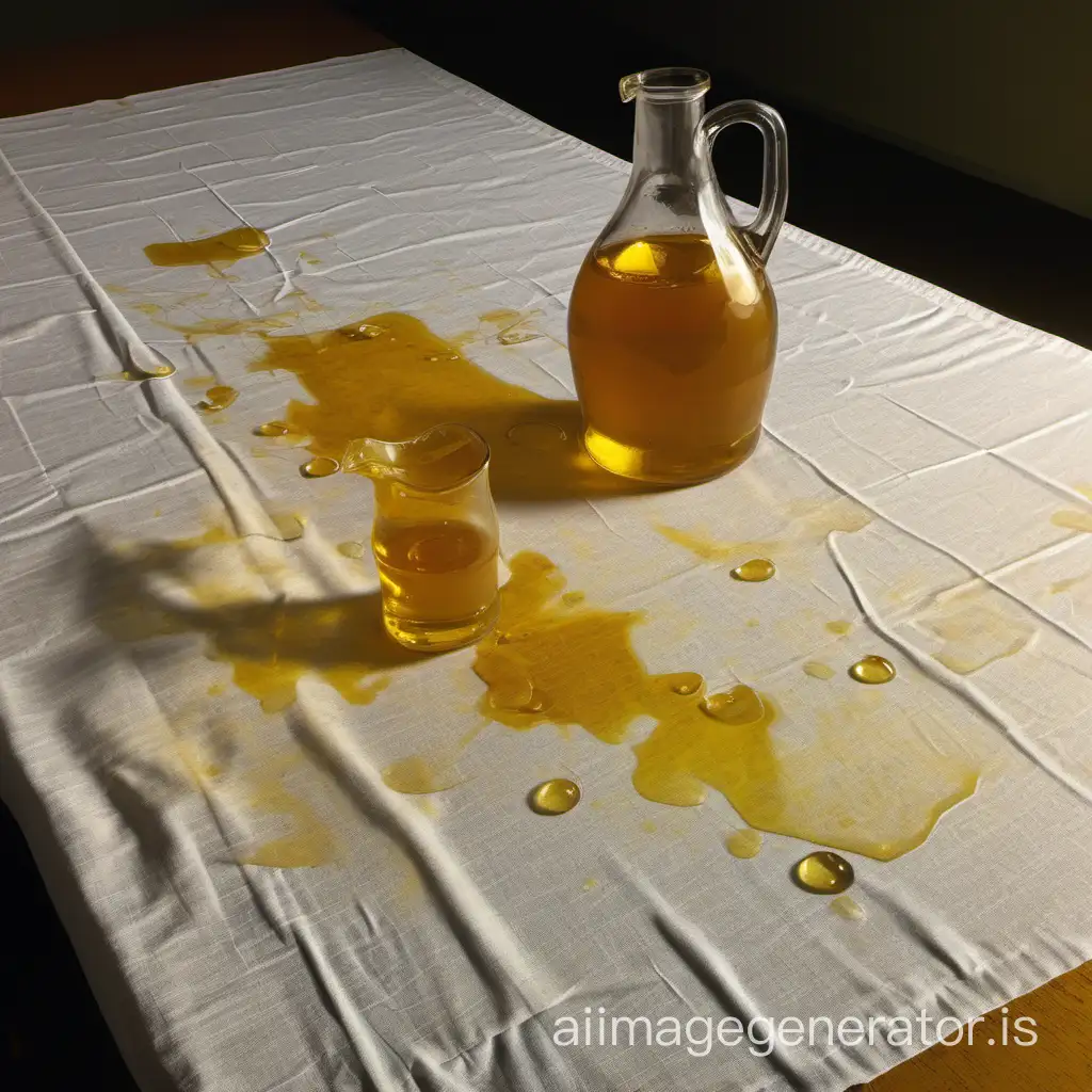 They spilled mead on the tablecloth.