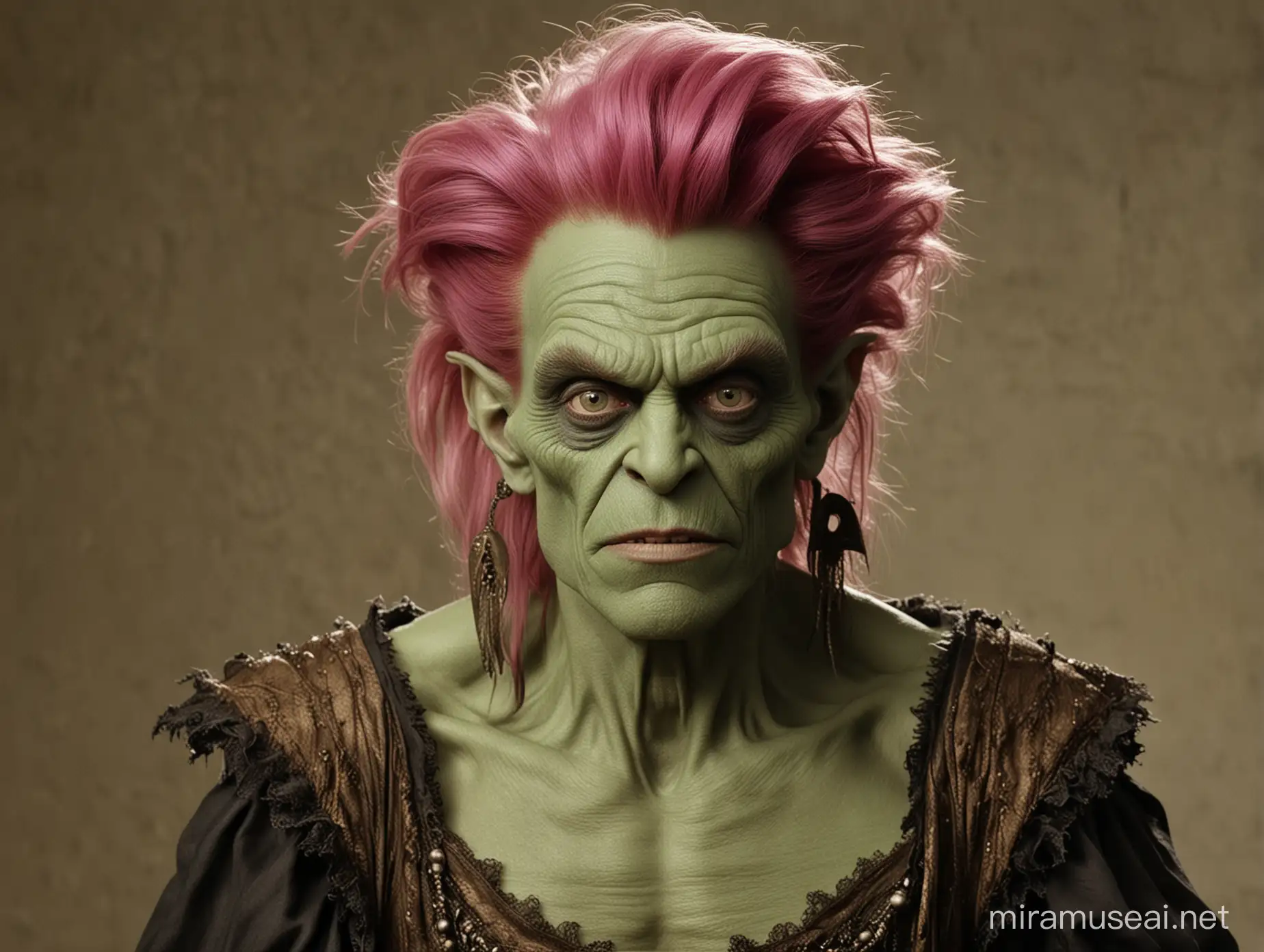 Willem Dafoe as a goblin in drag