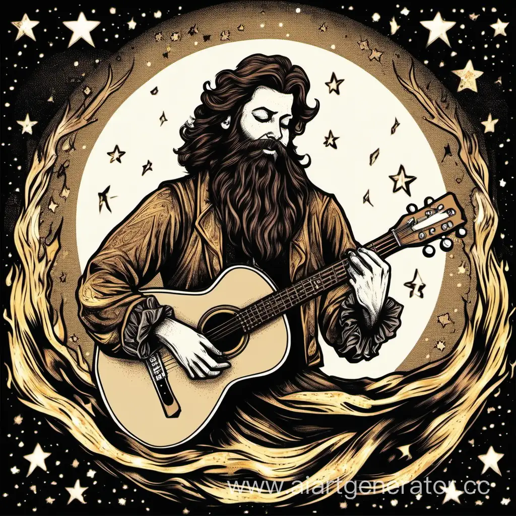 гори моя звезда бородатый мужчина бард с гитарой