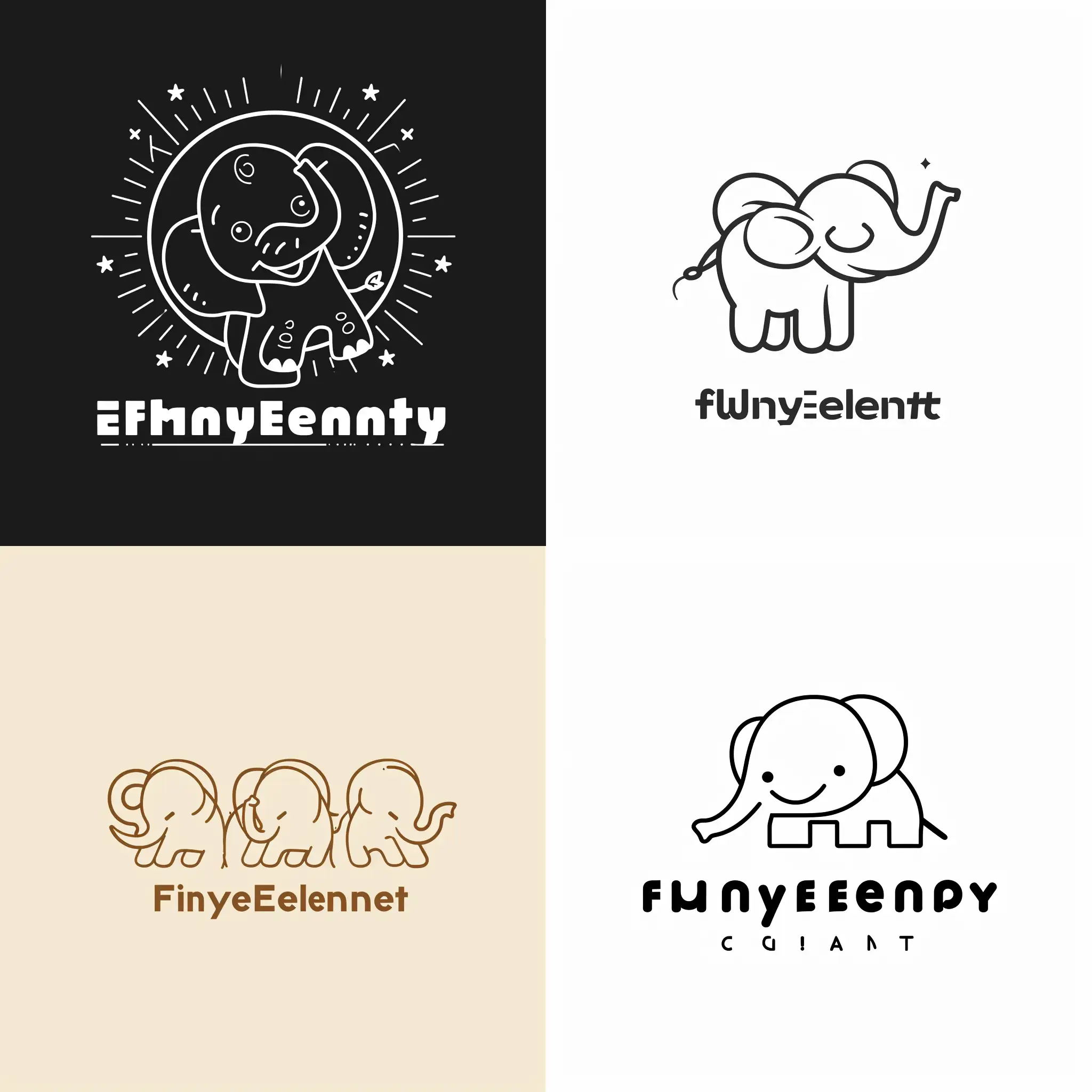 Charming-Logo-for-FunnyElephant-Band-with-Baby-Elephants-Travel-and-Warmth
