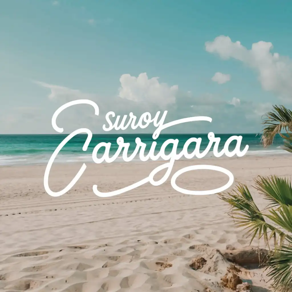 a logo design,with the text "SUROY CARIGARA", main symbol:beach resort  with realistic scenary,complex,clear background