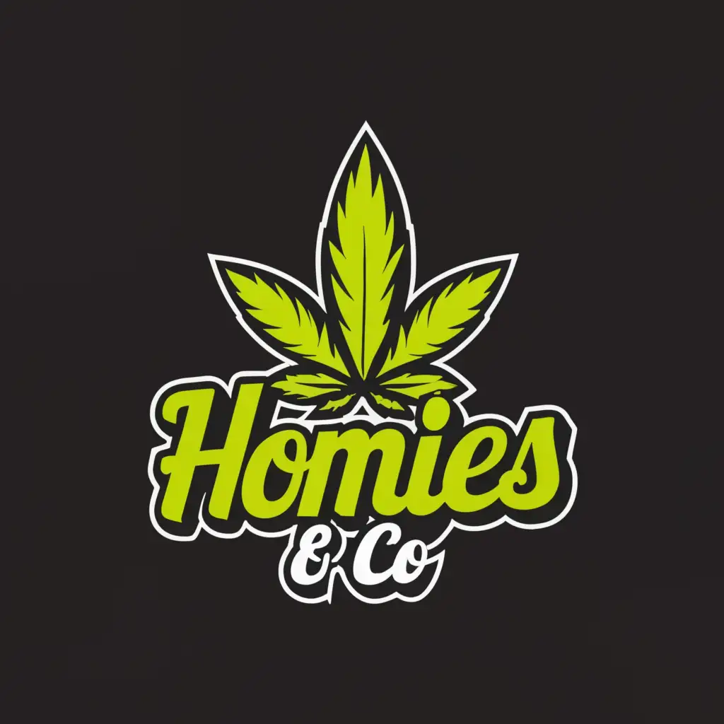 a logo design,with the text "The homies & co", main symbol:Weed,Moderate,clear background