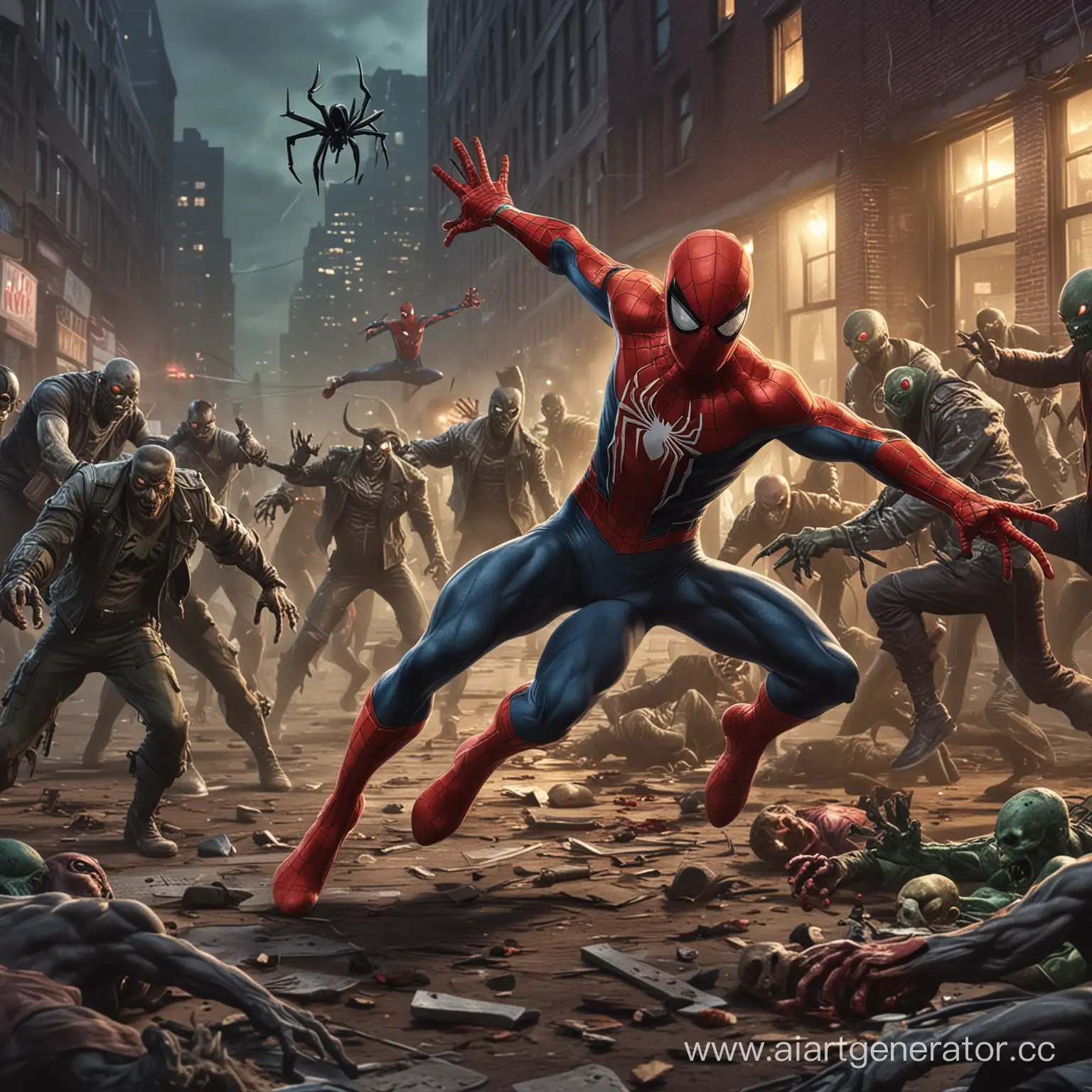 Heroic-Encounter-SpiderMan-Defends-City-Against-Zombie-Hackers