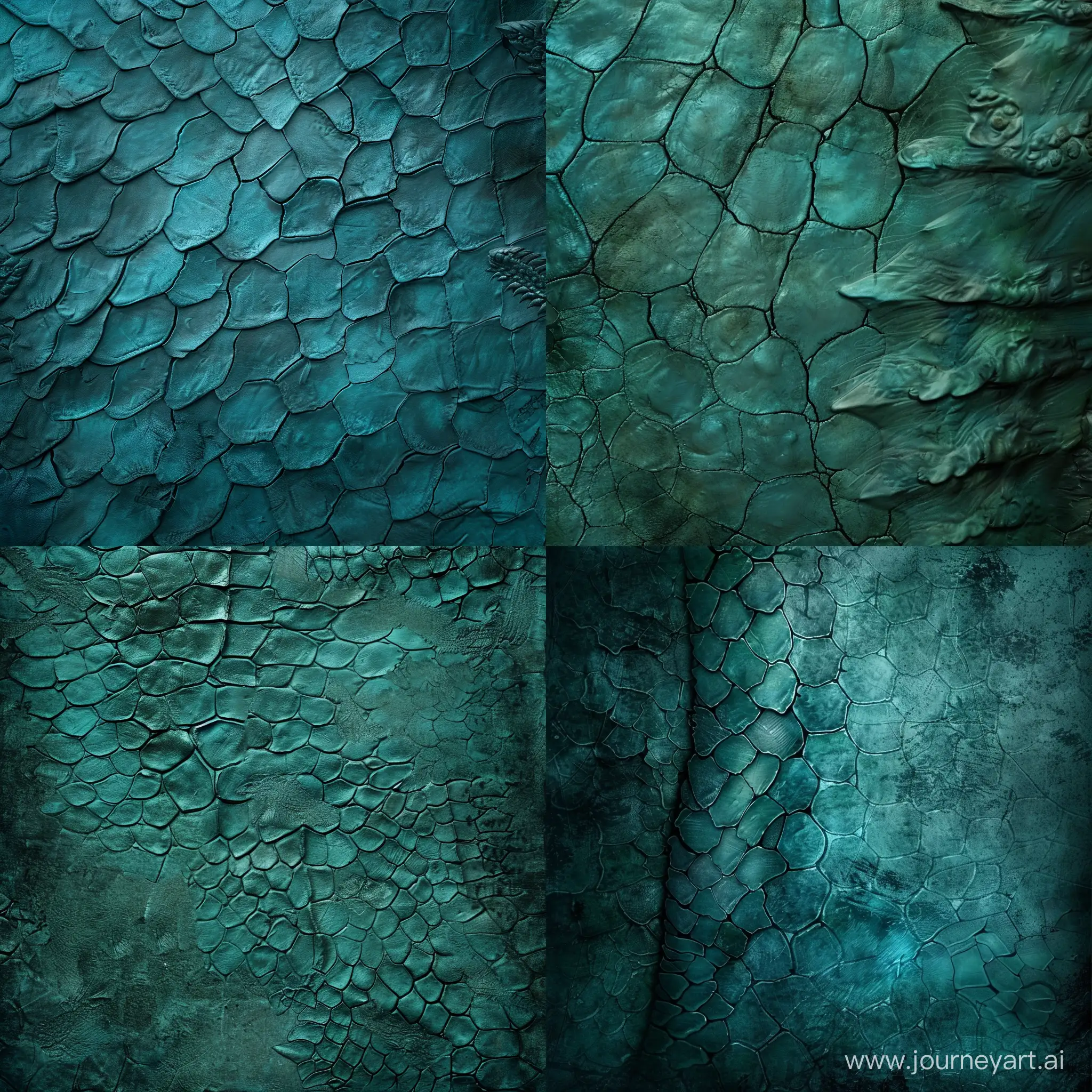 ancient old banner, dragon skin texture, banner style, ancient feeling, teal color, epic design, simple texture