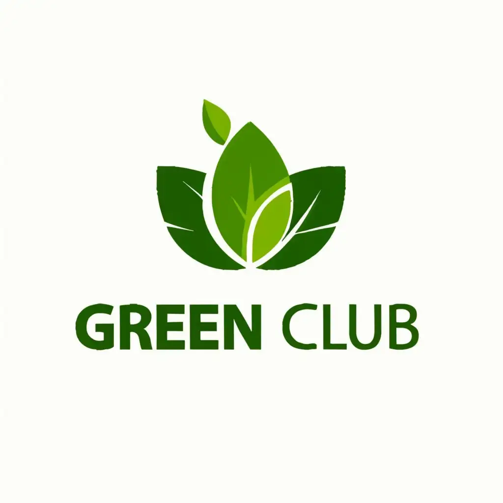 logo, Leaves, with the text "Green Club", typography, be used in Internet industry