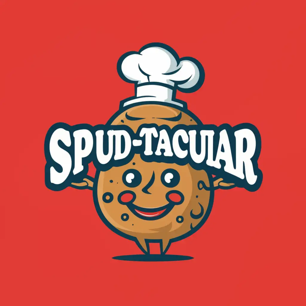a logo design,with the text "spud-tacular", main symbol:potato,Moderate,clear background