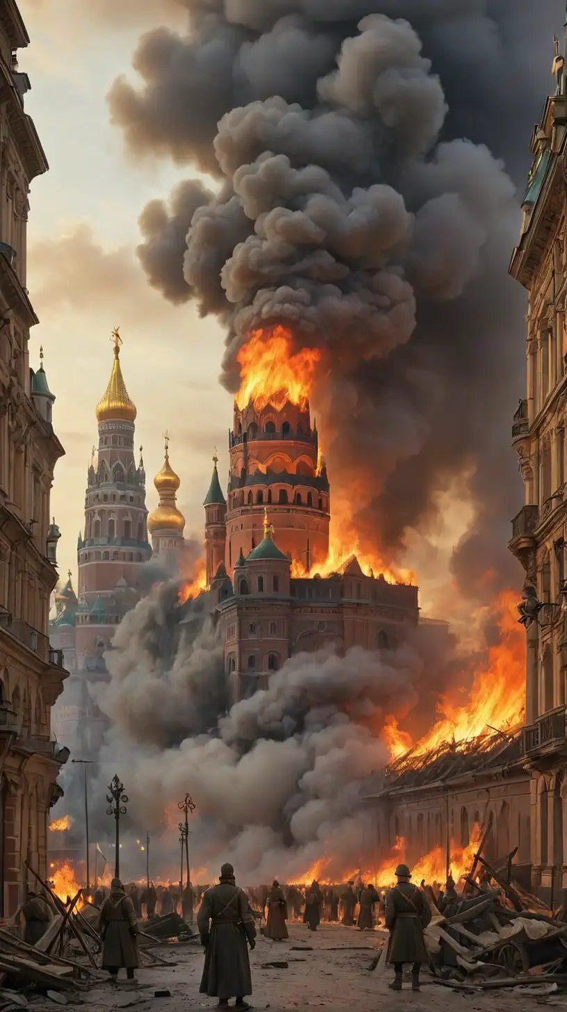 Young Prince Ivans Escape during the Great Fire of Moscow