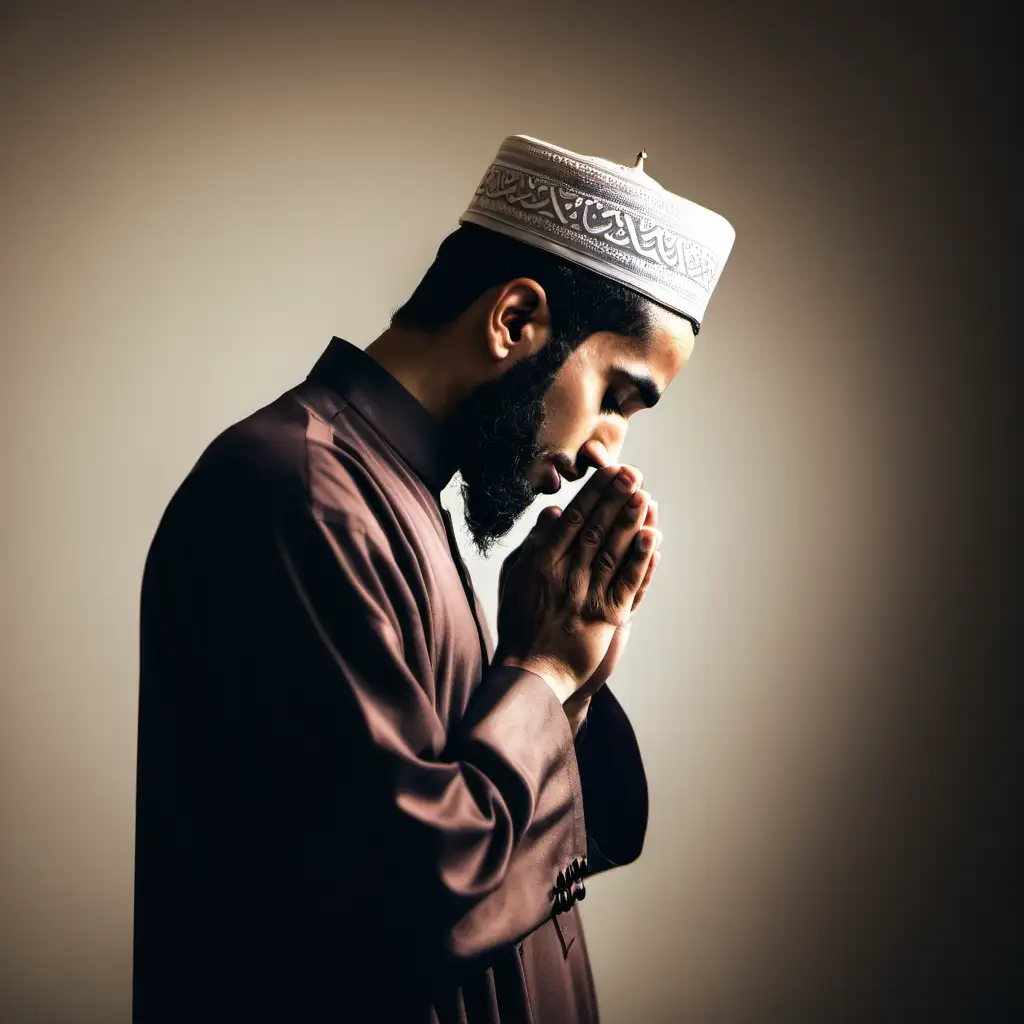 Devout Muslim Man in Prayer