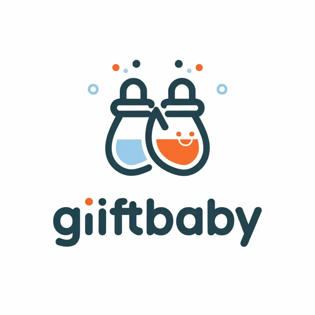 a logo design,with the text "Giftbaby", main symbol:Each baby is a gift, double good luck.,Moderate,be used in Medical Dental industry,clear background