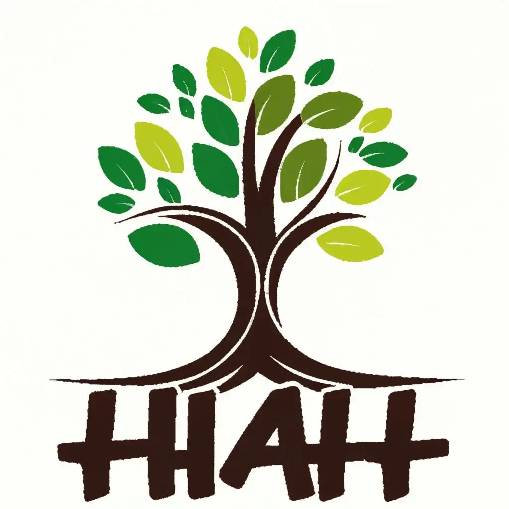 logo, Big tree, with the text "hahah", typography