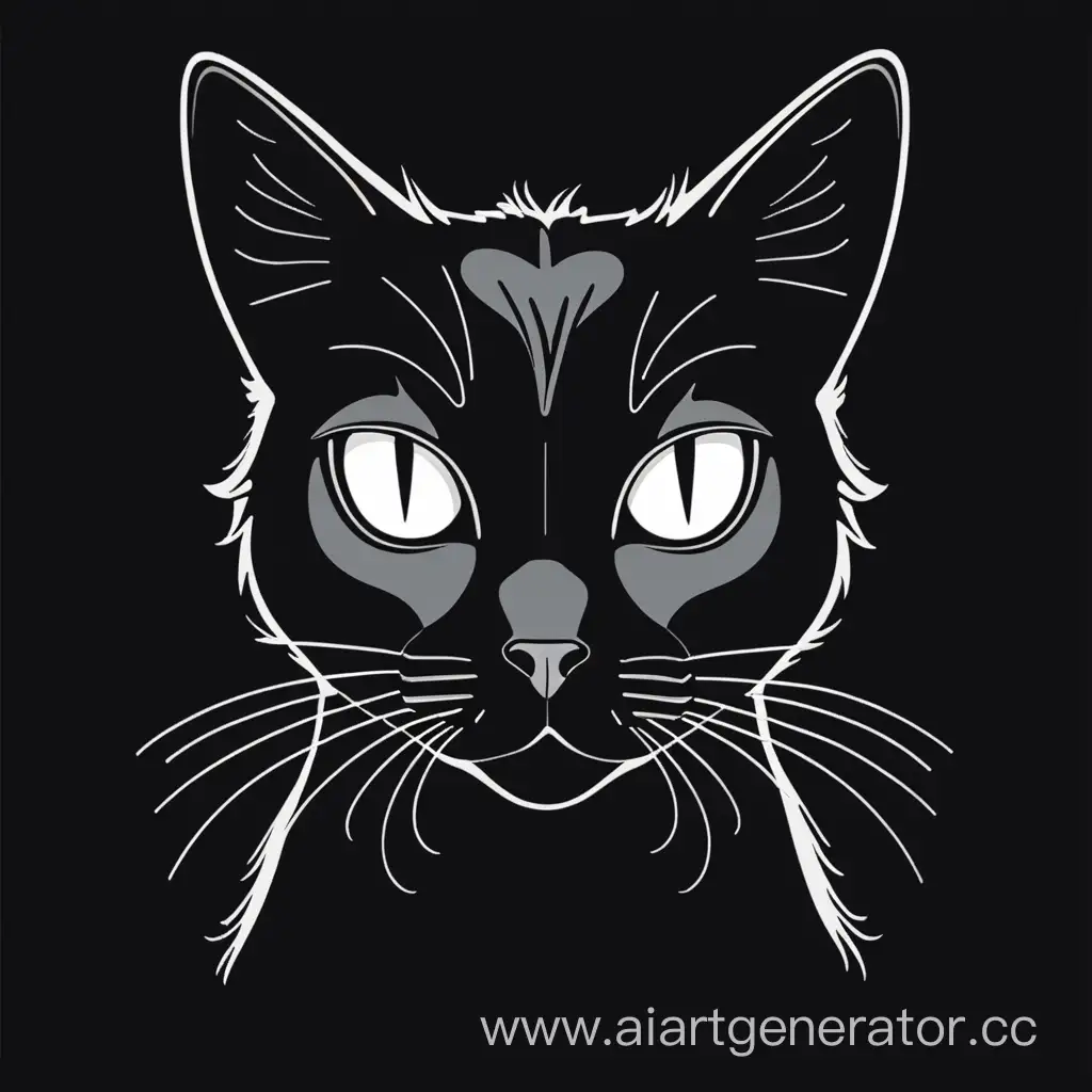 Sleek-Black-Cat-Silhouette-on-Noir-Background-with-Striking-Contrast